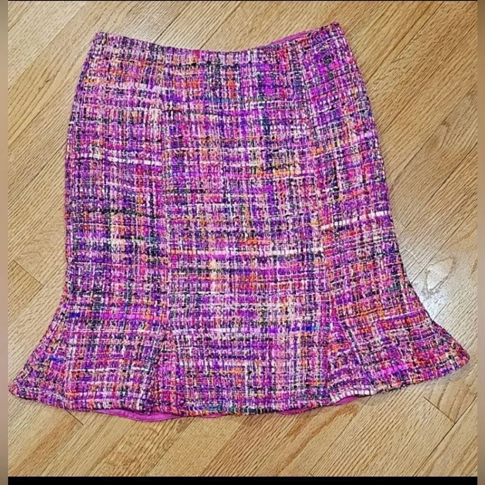 Sz 4 *Boston Proper* 💕Legally Blonde💕 Barbie-core Pink Tweed Lined Skirt